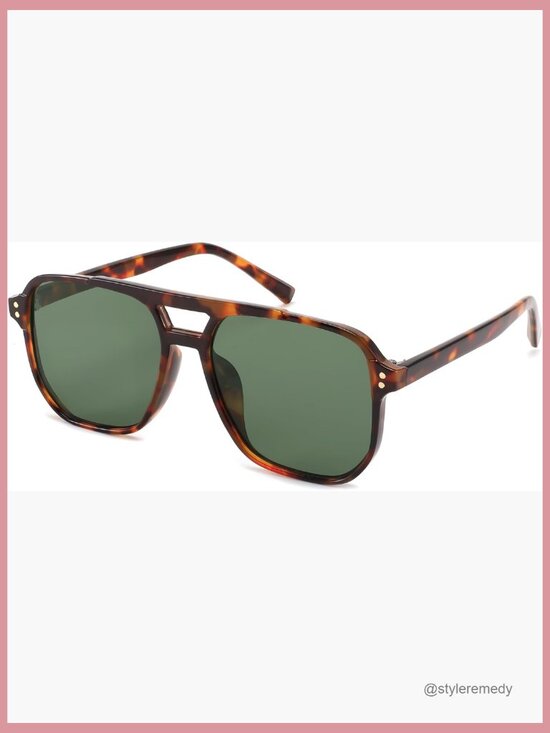 Retro Square Aviator Sunglasses Plastic Frame UV400 Polarized main image 5